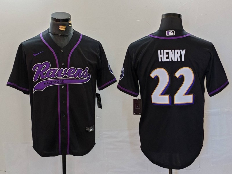 Men's Baltimore Ravens Derrick Henry #22 Black Alternate Jersey